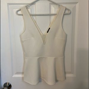 😍Express Cream White Peplum Top❤️